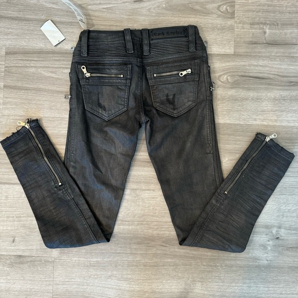 Rock Revival Gray Camille Skinny Moto Jeans NWT Size 24 Waist​ - Picture 5 of 12